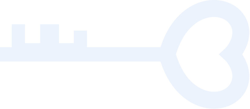 Heart shaped key with flat design