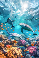 Fototapeta na wymiar An Enchanting Exploration into the Vibrant and Diverse World of Marine Life