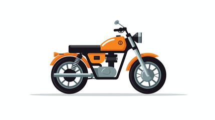 Front of motorcycle icon in trendy flat style isolated