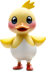 Cute watercolor cartoon duckling. Duckling clipart.