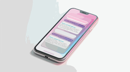Mobile modern ui kit messenger on the smartphone scree - obrazy, fototapety, plakaty