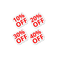 Special offer sale tag set icon isolated on transparent background