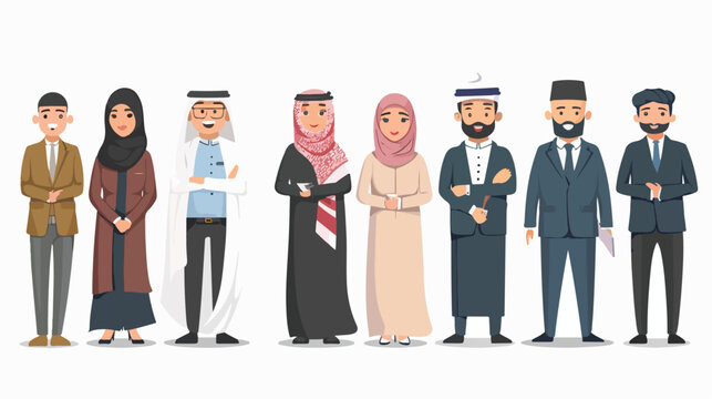 Muslim Arabic Business people. Arab office male and fe