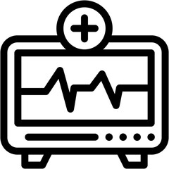 Cardiogram, electrocardiogram, monitor, electronic, medical Icon