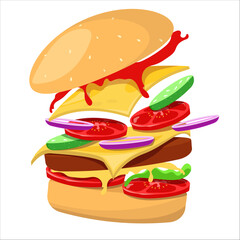 Gamyuurger with vegetables and conleta in flight