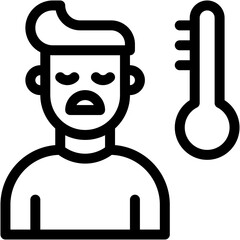 patient, fever, illness, thermometer, temprature Icon