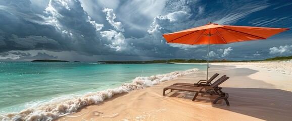 Tranquil dozes beneath the shelter of a beach umbrella, Summer Background - obrazy, fototapety, plakaty