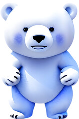 cute watercolor cartoon Polar Bear. Polar bear clipart.