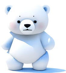 cute watercolor cartoon Polar Bear. Polar bear clipart.