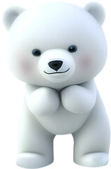 cute watercolor cartoon Polar Bear. Polar bear clipart.