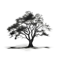  A golden 3D tree without leaves, on a white background. Realistic concept for a template, poster, or banner design.