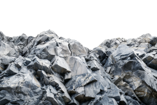 Large heavy rock stone isolated on background, flying rock in the space, natural giant boulder for decoration in garden yard.