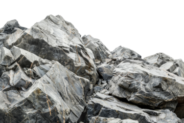 Large heavy rock stone isolated on background, flying rock in the space, natural giant boulder for decoration in garden yard.