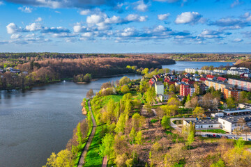 Beautiful scenery of Kartuzy in the Kashubian Lake District, Pomerania. Poland - obrazy, fototapety, plakaty