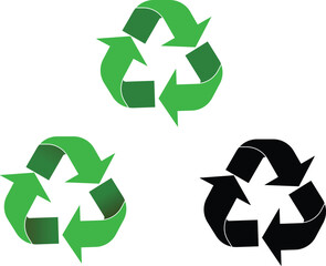 recycle icon set illustration