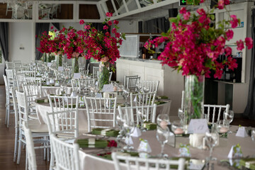 The elegant wedding table ready for guests.