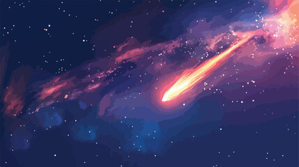 Realistic color vector meteor galaxy asteroid comet in - obrazy, fototapety, plakaty