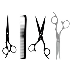 scissors and comb