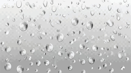 Realistic vector water rain drops on alpha transparent