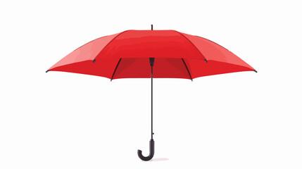 Red blank classic round rain Umbrella. Photo Realistic