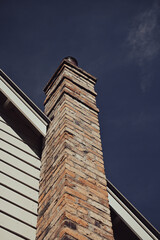 brick chimney, blue, architecture, historical