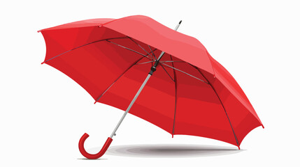 Red blank classic round rain Umbrella. Photo Realistic