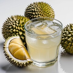 A refreshing drink with a durian fruit