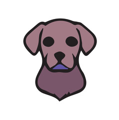 dog line color vector design illustration