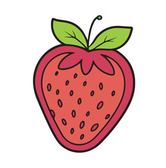 strawberry line color vector design illustration