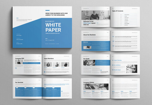 Business White Paper Layout Design Template Landscape