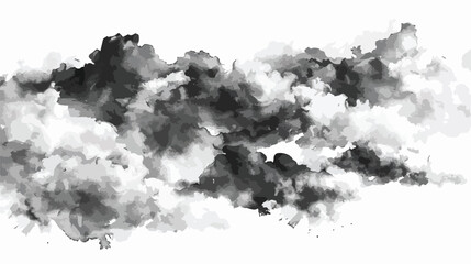 Gray Watercolor. Black and Charcoal Background.