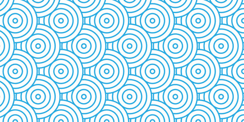 Fototapeta na wymiar Overlapping Pattern Minimal diamond geometric waves spiral and abstract circle wave line. blue seamless tile stripe geometric create retro square line backdrop pattern background.