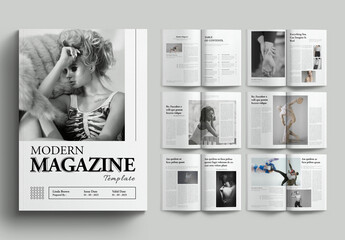 Modern Magazine Template Design Layout