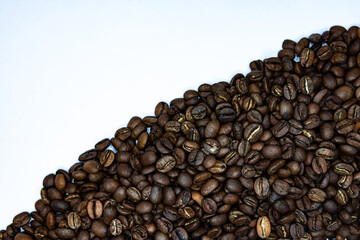 coffee bean hill on white background