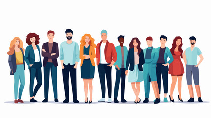 Group of young people avatar characters vector illustration