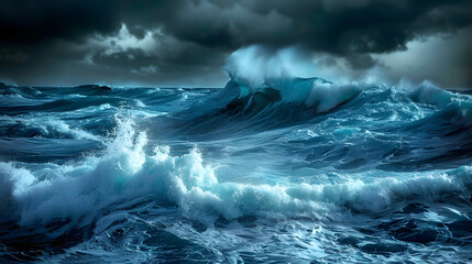 Ocean waves, stormy weather 