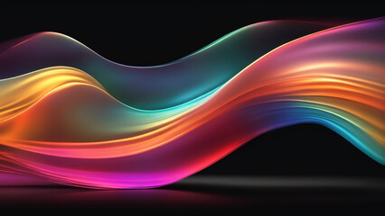 Vibrant Wave Motion, Abstract Colorful Energy Flow Design Vibrant