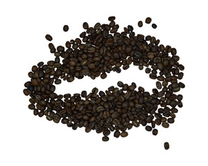 big coffee bean design on white background