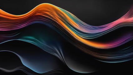Vibrant Wave Motion, Abstract Colorful Energy Flow Design Vibrant