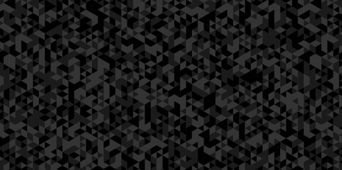 Vector geometric seamless technology gray and black polygon diamond triangle background. Abstract digital grid light pattern black Polygon Mosaic triangle Background, business corporate background.