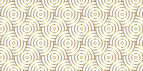 Fototapeta na wymiar Overlapping Pattern Minimal diamond geometric waves spiral and abstract circle wave line. yellow and wood color seamless tile stripe geometric create retro square line backdrop pattern background.