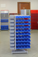 Blue Plastic Trays for Small Parts Storage Organization Workshop