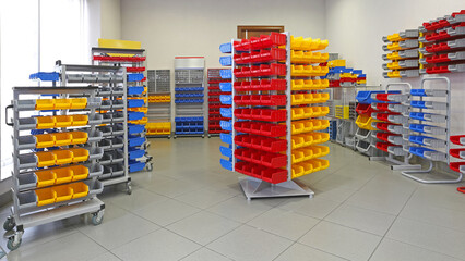 Universal Storage Organizer Rack Shelf With Plastic Bins and Boxes