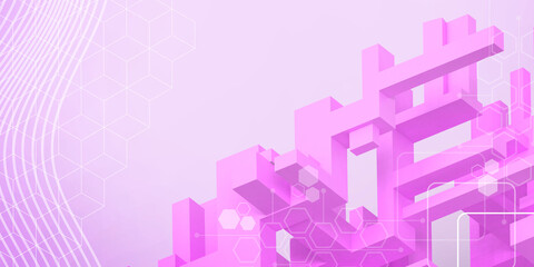 Abstract background. Leadership Concepts and Developing Business Success with Technology with Pink Geometric Bridges. creative, development, banner, website, 3d rendering.