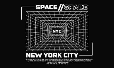 Space New York City Core 1982 abstract geometric t-shirt vector designs, graphic prints NYC Com-4