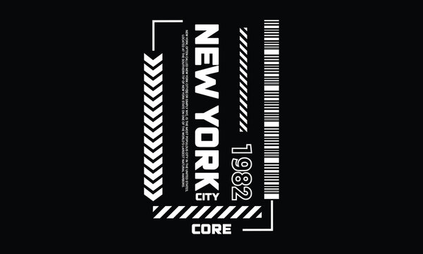 New York City Core 1982 abstract geometric t-shirt vector designs, graphic prints NYC Com-3