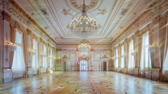 grand ballroom evoking the elegance. seamless looping overlay 4k virtual video animation background