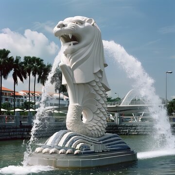 statue lion singapure
