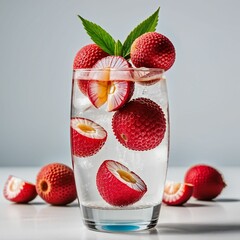 A refreshing drink with lychees
