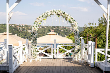 The elegant wedding table ready for guests.